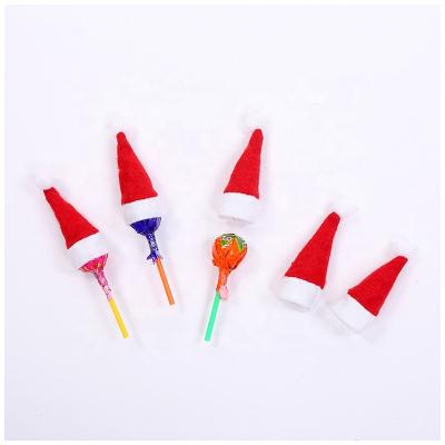 China Christmas Dceoration YIWU ALLSHINE Christmas Party Gift Lollipop Candy Santa Hat Mini Lollipops Christmas Hat for sale