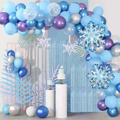 China Blue Globos Balloon Garland Arch Set Morden Party Wall Birthday Decorations Snowflake Balloon Latex Kit YIWU ALLSHINE for sale