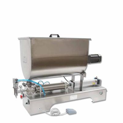 China G1WG-U Semi-automatic Food Mixer Pneumatic Peanut Chili Sauce Filling Machine With Butter Thick Jam Piston Filler for sale