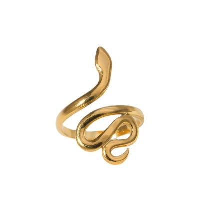 China Durable High Quality Creative Animal Snake-shaped Stainless Steel Ring Ladies Niche Vintage Participate Party Decorative Props for sale