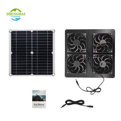 China Solar Power System 12W Solar Panel Vent 4pcs Fan Portable Outdoor Exhaust Fan for Chicken Pet House Hot Sale Factory Wholesale Solar Panel Fan for sale