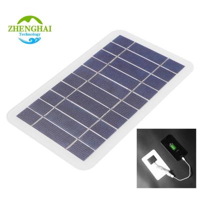 China Solar Power System Portable Solar Panel USB Charger 5V 2W 400mA Polysilicon for Outdoor Solar Cells Power Bank Battery Phone Chargers for sale