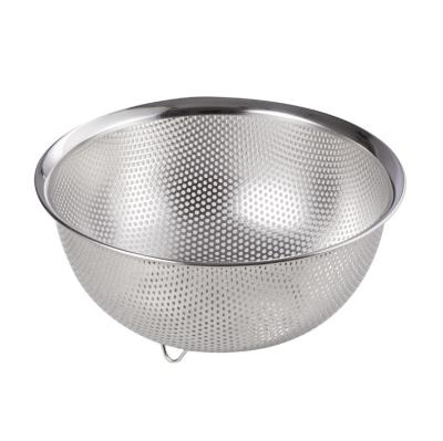 China Factory Direct Selling Round Self Draining Stainless Steel Viable Fine Mesh Strainer Filter Set Drainage Basket for sale