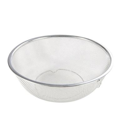 China Sustainable Round Fine Stainless Steel Mesh Colander Strainer Set Drain Basket for sale