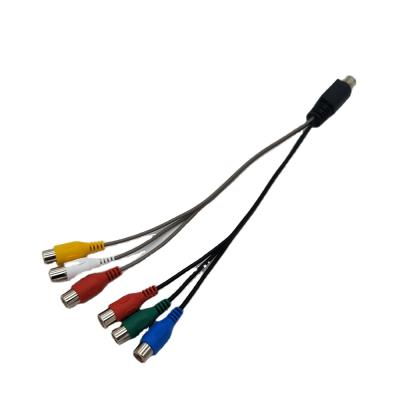 China DVD Player Factory OEM OMD Custom Cable 10pin Din To Mini Cable 6rca Din 10 Pin for sale