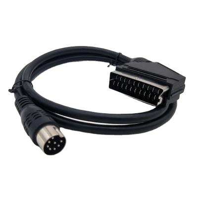 China Multimedia Mini AV Displayport Male 8pin Din To 20pin Male Scart Cable for sale