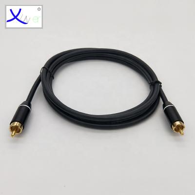 China Multimedia Professional 75 Ohm 3C2V Rca To Rca Cable 24K Gold Plated RCA Banana Plug Speaker Audio HiFi Cable for sale