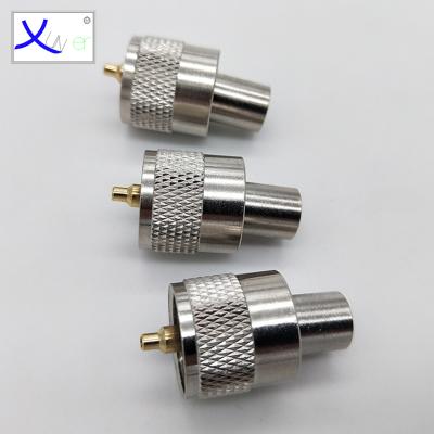 China audio & PL-259 UHF Male Video Adapter SL16 Connector To Coaxial RF Coax Cable Connectors for sale