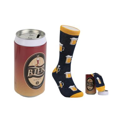 China Wholesale QUICK DRY cotton beer pattern thongs crew dress men socks socks with funny package for sale