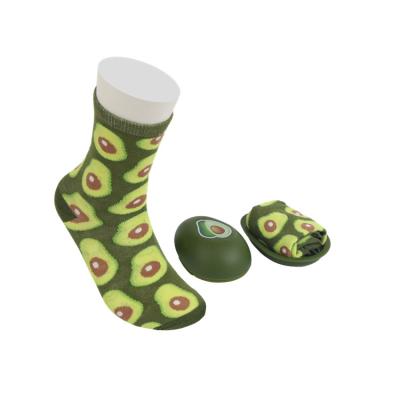 China Wholesale Funny Colorful Cotton Creative Avocado Women Socks QUICK DRY Socks With Avocado Packing Box for sale