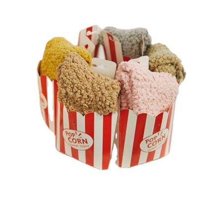 China QUICK DRY Custom Funny Socks Woman's cutePopcorn Popcorn Popcorn Pack Happy Pattern Woman Socks for sale