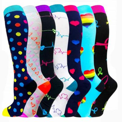 China 2021 Fashion Custom Nurse Compression Socks Woman Cotton Breathable Colorful Medical Nursing Socks for sale