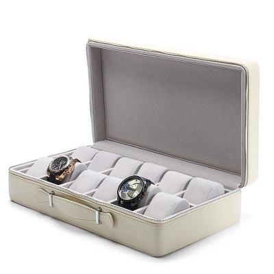 China Luxury Custom Watch Display Logo 2/4/6/8/10/12 Slot PU Leather Gift Display OEM Watch Cases Band Watch Organizer Box for sale