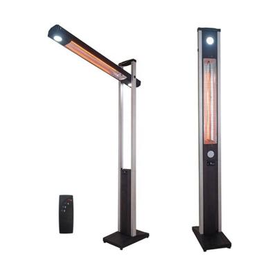 China Stocked IP34 Water Proof and Dust Proof 1800W Vertical and Horizontal Infrared Outdoor Garden Electric Patio Heater with Tip-Above for sale