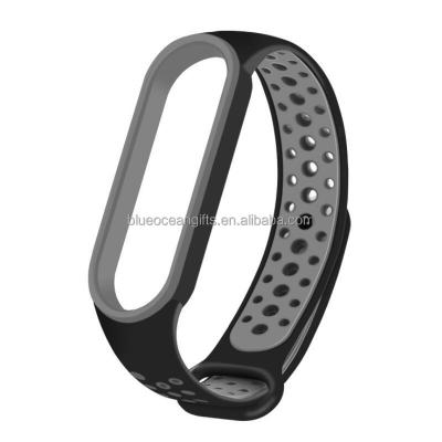 China For miband 3/4 Custom For Xiaomi Miband 5 TPU Color Hybrid Silicone Wristband Bracelet Band 6 Smart Replacement Strap for sale