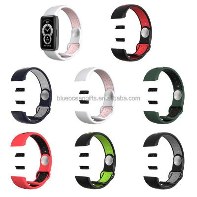 China For Huawei Wristwatch Custom For Huawei Silicone Sports Band 6 For Huawei Honor Watch Two Color Silica Gel Smart Sports Band 6 Wristband for sale