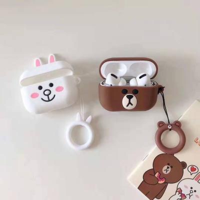 China For AirPods Pro Custom Cute Rabbit Waterproof Wireless Headphone Silicone Case For Airpods Pro Cover For Earbuds for sale