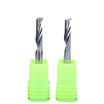 China HOZLY 3.175mm CNC Aluminum Alloy Doors Aluminum Profiles Flute Tungsten Carbide Milling Cutters Single Steel Drilling Bit for sale