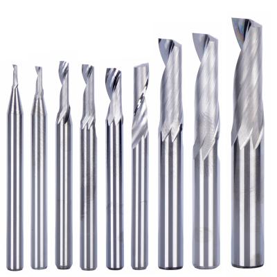 China Single Carbide Flute Milling Cutters For Aluminum CNC Machines Solid Carbide , Aluminum Composite Panels for sale