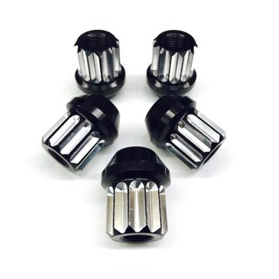 China BIKE CNC Machined M14*1.5 12-Point Thread Billet Aluminum Lug Nuts for sale