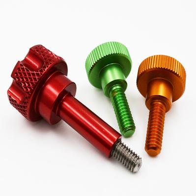 China Customized Knob Flat Slotted 14mm Shoulder Head Aluminum Steel Anodized Brass Knurled Thumb Screws m5 1/4 m6 m3 m4 for sale