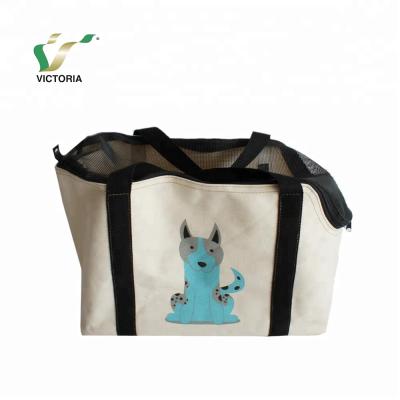 China Viable Cloth Dog Denim Shoulder Bag Travel Carry Pet Outdoor Cages for sale