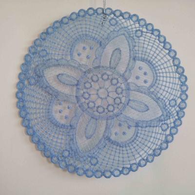 China Lace Mat Round Shape Table Lace Mat in Polyeser Fabric for sale