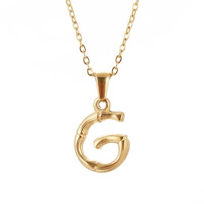 China Wholesale Stainless Steel Hip Hop Environmentally Friendly Popular Necklace Bamboo Necklace The Letter Necklace for sale