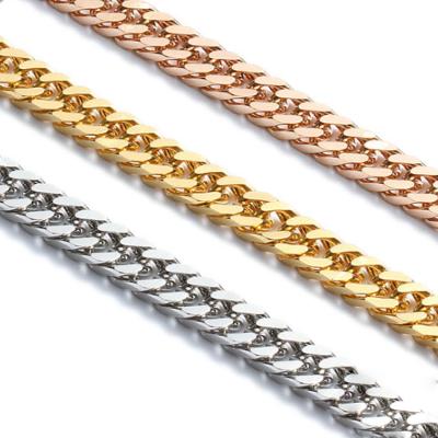 China Environmentally Friendly Popular Accessories Jewelry Gold Plated Hexagonal Grinding Link 316l Stainless Steel Chain for sale