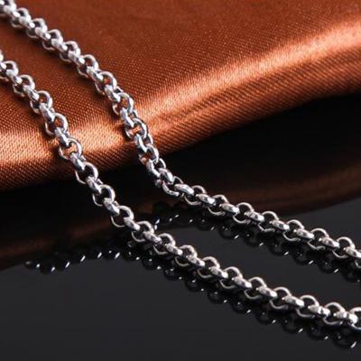 China Hot Selling Fashion Environmentally Friendly Personalize Customized 3.0 Mm Stainless Steel Silver Chain Necklace for sale