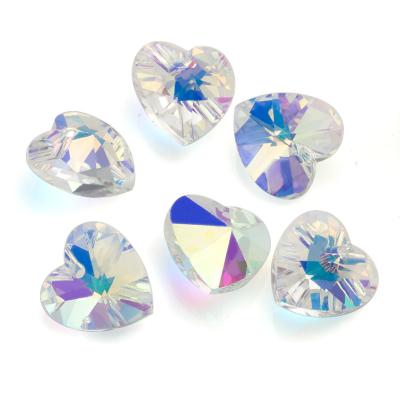 China FASHIONABLE High Quality Crystal Glass Bead Pendant Heart Shape Gem Jewelry Accessories For Making Necklace DIY Earrings for sale