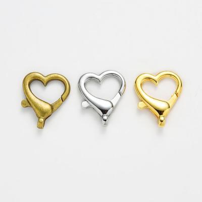 China Good Quality Big Fashionable Heart Shape Lobster Clasp Hooks Dangle Connector Charm Finding Diy Accessory for sale