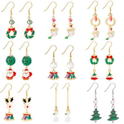 China Creative New European American Jewelry Environmentally Friendly Personality Christmas Popular Santa's Eve Christmas Earrings for sale