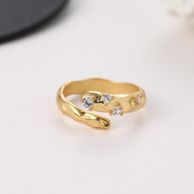 China Environmental Friendly High Quality Gold Plated Snake Rings Zircon Alloy Fashion Lady Rings for sale