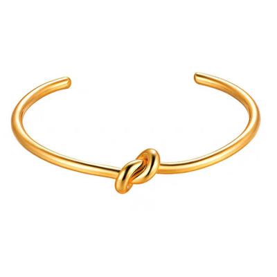 China Custom Carved Simple Fashion Bracelet 14k Gold Bangle Style Environmental Friendly Jewelry For Women for sale