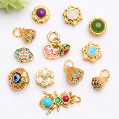 China Luck Multi Styles DIY Making Pendant Jewelry Making Accessories Copper Gold Plated Pendant Accessories for sale