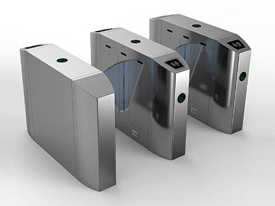 China Automatic flap barrier gate popular turnstile with Fingerprint / Ticket / IC / ID Card for sale