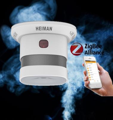 China Wifi Zigbee Remote Control Smoke Detector for Smart Home Security System Digital Smoke Detector for sale