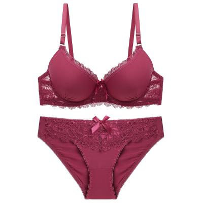 China High Quality QUICK DRY Solid Lovely Girls Bridal Bra And Lift Up Panty Set Comfort For Women for sale