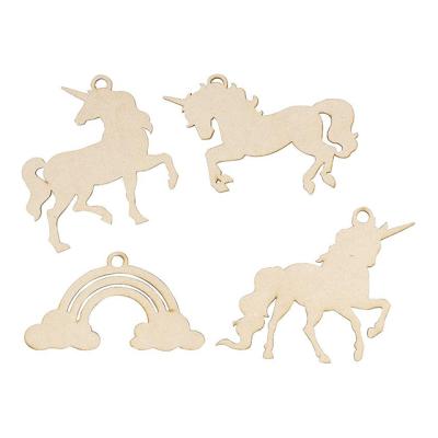 China China 24 unicorns decorated with small wooden tags and Christmas wooden decorations for sale