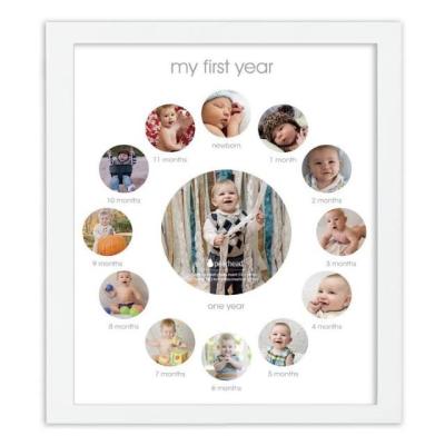 China Custom White Baby Photo Keepsake Wooden Photo Wall Wall Picture Frame for sale