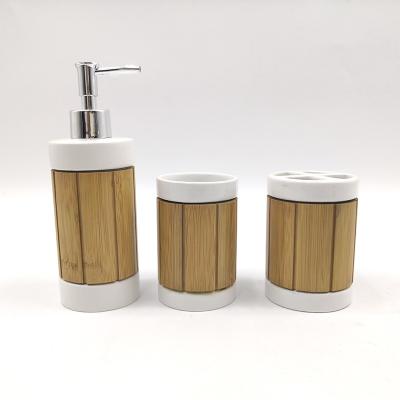 China Sustainable Custom Bamboo Bathroom Sets Ceramic Bathroom Sets Toilet for sale