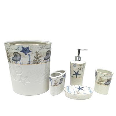 China Morden Seasell Sustainable Design Home Decorative Bathroom Accessories Ceramic for sale