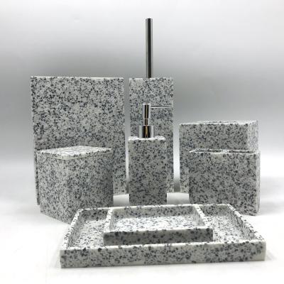 China Sustainable China Manufacturer Bathroom Product Terrazzo Resin Bathroom Accessories Sets for sale