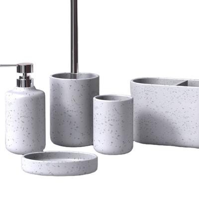 China China Product Sustainable Hotel Home Decor Terrazzo Polyresin Bathroom Accessories Sets for sale