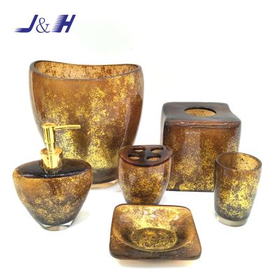 China Sustainable High Quality Clear End Resin Luxury Colored Washroom Accessories Set For Hotel for sale