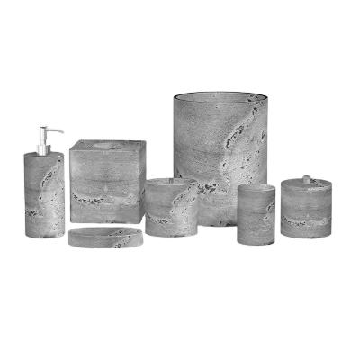 China Sustainable Simple Designed Concrete Cement Bathroom Accessories Bathroom Set for sale