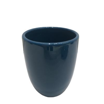 China Custom Viable Style Solid Color Simple Glossy Concise Ceramic Bathroom Set Tumbler Cup for sale