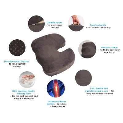 China Massage Wheelchair 100% Gel Infused and Aired Memory Foam Back Cushion Car Seat Beach Massage Yoga Orthopedic Handmade Yoga Bedding for sale