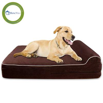 China Sustainable Memory Foam Dog Bed Orthopedic Large Breed Indoor Pet Beds And Accessories Eco - Friendly Stored Mechanical Wash for sale